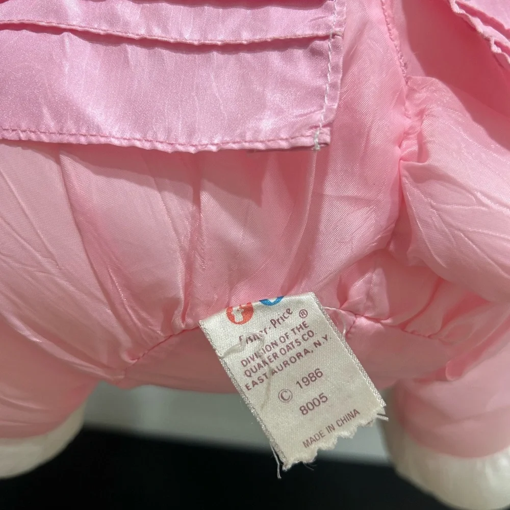 Vintage 1980's Puffalump Lamb 1986 Fisher Price Puffalump Lamb Sheep PINK dress